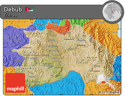 Satellite Map of Debub, political outside