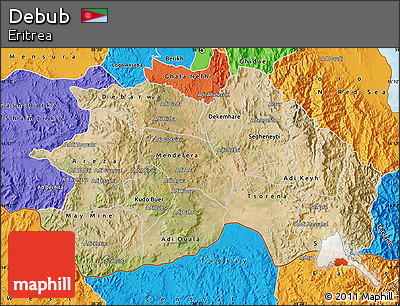 Satellite Map of Debub, political outside