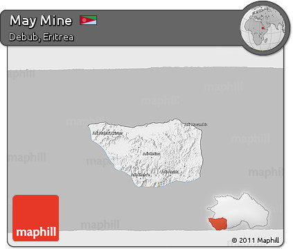 Gray 3D Map of May Mine, single color outside