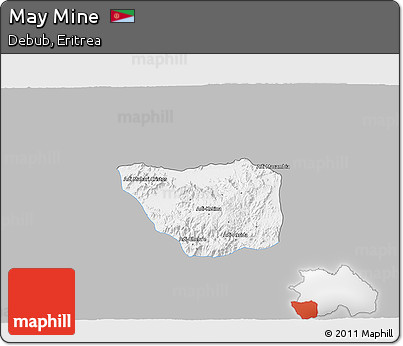 Gray 3D Map of May Mine, single color outside