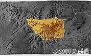 Physical 3D Map of May Mine, darken, desaturated