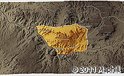Physical 3D Map of May Mine, darken, semi-desaturated