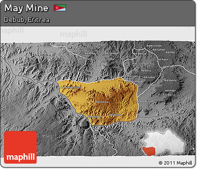Physical 3D Map of May Mine, desaturated