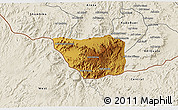 Physical 3D Map of May Mine, shaded relief outside