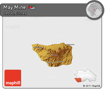 Physical 3D Map of May Mine, single color outside