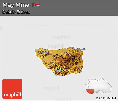 Physical 3D Map of May Mine, single color outside