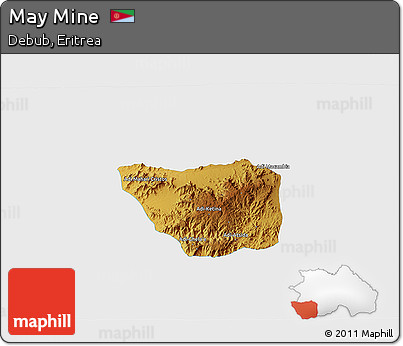 Physical 3D Map of May Mine, single color outside