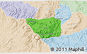 Political 3D Map of May Mine, lighten