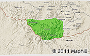 Political 3D Map of May Mine, shaded relief outside