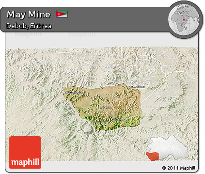 Satellite 3D Map of May Mine, lighten