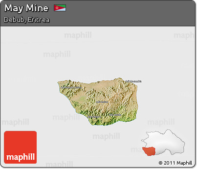 Satellite 3D Map of May Mine, single color outside