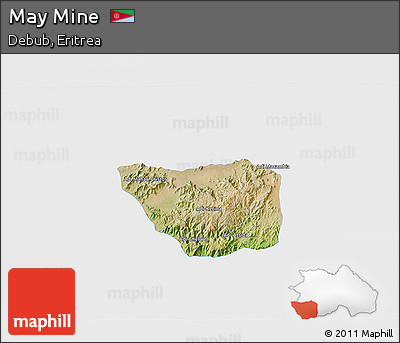 Satellite 3D Map of May Mine, single color outside