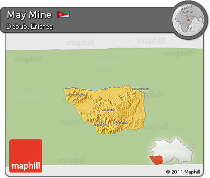 Savanna Style 3D Map of May Mine, single color outside