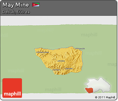 Savanna Style 3D Map of May Mine, single color outside