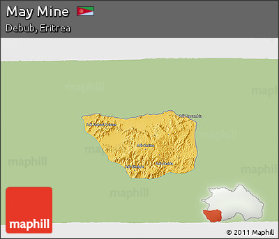 Savanna Style 3D Map of May Mine, single color outside