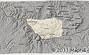 Shaded Relief 3D Map of May Mine, darken, semi-desaturated