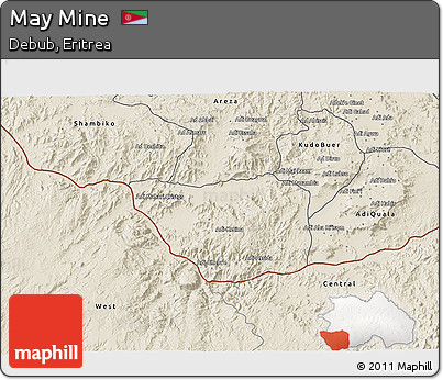 Shaded Relief 3D Map of May Mine