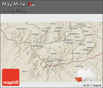 Shaded Relief 3D Map of May Mine