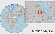 Gray Location Map of May Mine, hill shading