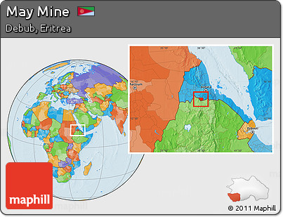 Political Location Map of May Mine
