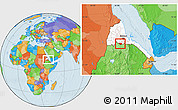 Political Location Map of May Mine, highlighted country, within the entire country