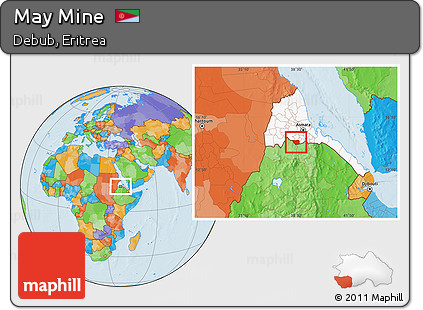 Political Location Map of May Mine, highlighted country