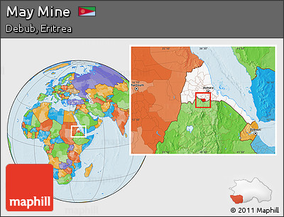 Political Location Map of May Mine, highlighted country