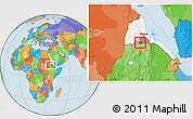 Political Location Map of May Mine, highlighted country, highlighted parent region