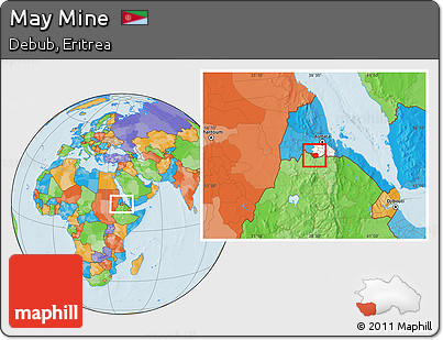 Political Location Map of May Mine, highlighted parent region