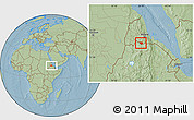Savanna Style Location Map of May Mine, hill shading