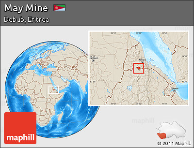 Shaded Relief Location Map of May Mine