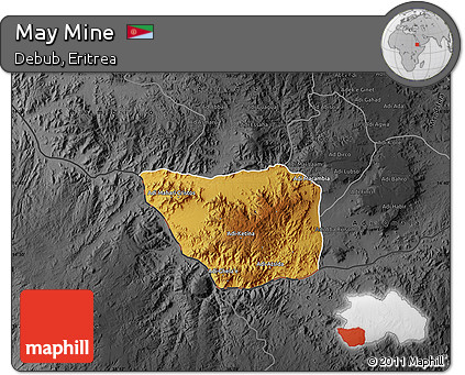 Physical Map of May Mine, darken, desaturated