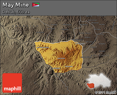 Physical Map of May Mine, darken, semi-desaturated