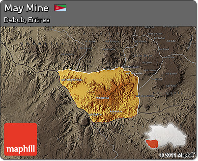 Physical Map of May Mine, darken, semi-desaturated