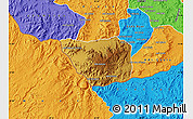 Physical Map of May Mine, political outside