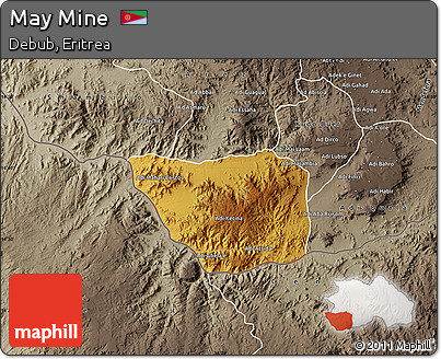 Physical Map of May Mine, semi-desaturated