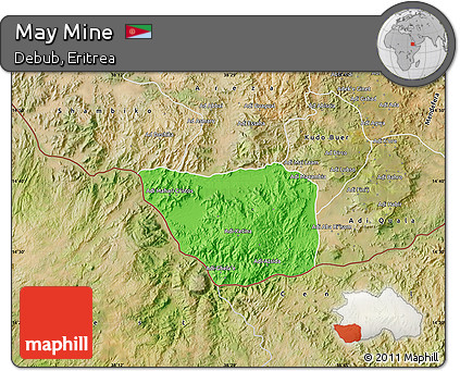 Political Map of May Mine, satellite outside