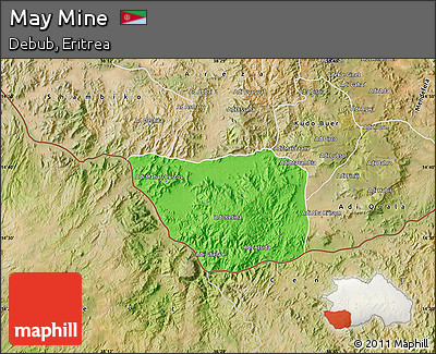 Political Map of May Mine, satellite outside