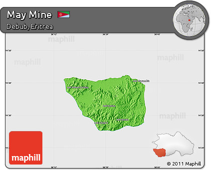 Political Map of May Mine, single color outside