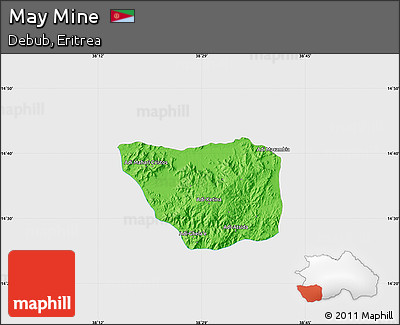 Political Map of May Mine, single color outside