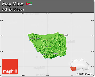 Political Map of May Mine, single color outside