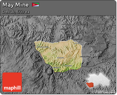 Satellite Map of May Mine, darken, desaturated