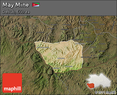 Satellite Map of May Mine, darken