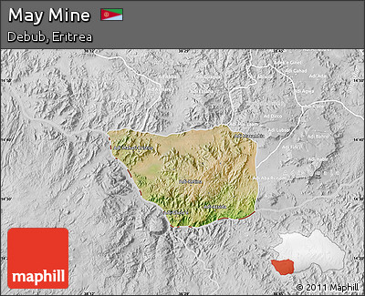 Satellite Map of May Mine, lighten, desaturated