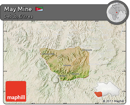 Satellite Map of May Mine, lighten