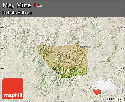 Satellite Map of May Mine, lighten