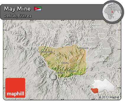 Satellite Map of May Mine, lighten, semi-desaturated