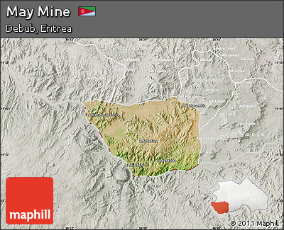 Satellite Map of May Mine, lighten, semi-desaturated