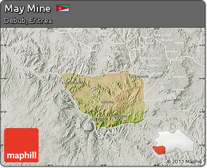 Satellite Map of May Mine, lighten, semi-desaturated