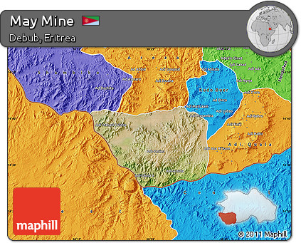 Satellite Map of May Mine, political outside